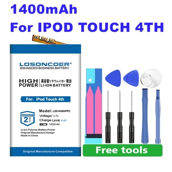 0 Ciklo 100% Naujas 1400mAh 616-0553 / LIS1458APPC Baterija Skirta iPod Touch 4-osios Kartos 4 4g Nemokamų įrankių Stovas Laikiklis Lipdukai