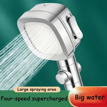 1 dušo stiprintuvas, keturių greičio vandens išleidimo, rankinė dušo galvutė, vieno mygtuko vandens stop, stiprus padidinti