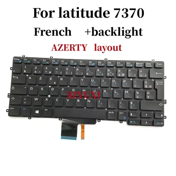 100%NAUJAS prancūzijos FR Dell latitude 7370 nešiojamojo kompiuterio klaviatūra su apšvietimu NSK-LZABC 9033G 09033G