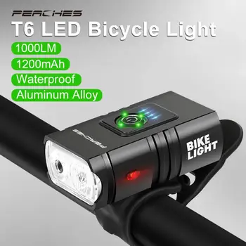 1000Lumen Dviračių Žibintai LED Dviračio Žibintas priekinis žibintas USB Įkraunamas Žibintuvėlis Aliuminio Lydinio Dviračių Žibintų Aukšto Pluošto artimąsias