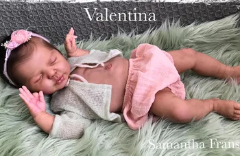 19Inch Unpainted Gatavas Komplektas Valentina Miega Kūdikis Reborn Lėlės Rinkinys Tikroviška, su Audiniu Kūno Švieži Spalva