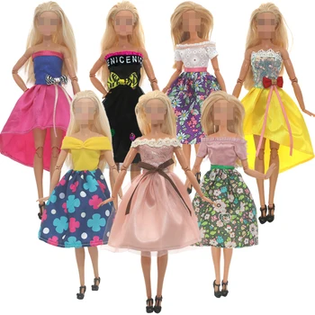1set Suknelė Atsitiktinis Mados Drabužių, Rankų darbo Drabužiai Tinka Barbie Lėlė 30cm Priedai 
