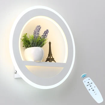 2.4 G RF Nuotolinio Valdymo pulto LED Siena Šviesos Pritemdomi Modernus Miegamojo Kambarį Sienos Lempa Su Gėlių Ir Bokštas AC90-220V