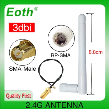 2.4 GHz antena PBX wifi RP-SMA Male Jungtis 3dBi Wi fi 2.4 ghz Antena 2.4 GHz IPX į RP-SMA Male Pratęsimo Galiuku Laidu