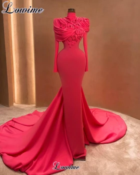 2 Dizaino Naujas Elegantiškas Undinė Vakaro Suknelės Aukšto Kaklo, Ilgomis Rankovėmis Oficialų Vakare Chalatai Garsenybių Suknelės Vestidos De Noche
