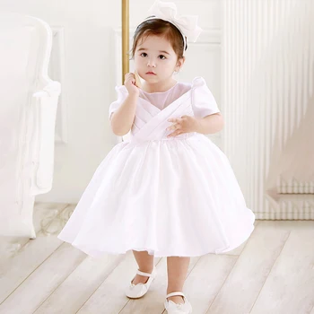 2023 Inscenizacija Didelis Lankas 1-asis Gimtadienis Suknelė Baby Girl Drabužių, Krikšto Princesė Suknelė Mergaitėms Suknelės, Šaliai Kostiumas trumpomis Rankovėmis