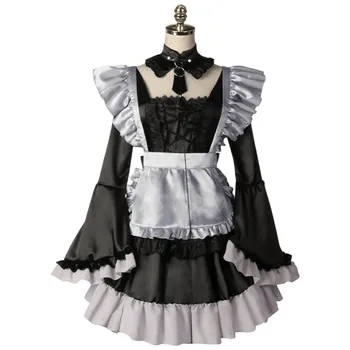 2023 Lolita Anime Cosplay Kostiumai, Prijuostė Tarnaitė Vaidmuo Žaisti Ilga Suknelė Plius Dydis Juoda Balta Helovinas Dress Tarnaitė Komplektai