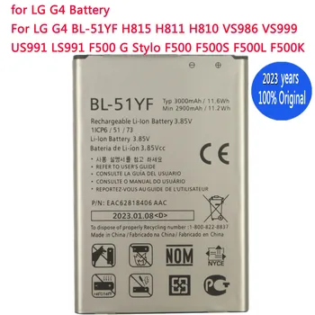 2023 Metų BL-51YF Baterija LG G4 BL-51YF H815 H811 H810 VS986 VS999 US991 LS991 F500 G Stylo F500 F500S F500L F500K Bateria