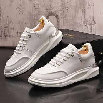 2023 mokytojams vyrams Anglijoje stiliaus butai odiniai batai platformos balta gatvės drabužiai prabangūs dizainerio batus
