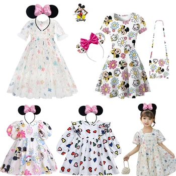 2023 Vasaros Baby Girl Dress Mickey Minnie Mouse 