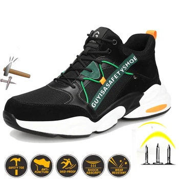 2023 Vyrų Batų Kvėpuojantis Akių apsauginiai Batai Vyrams Šviesos Sneaker Nesunaikinami Plieno Toe Minkštas Anti-piercing Darbo Batai, Darbo Batai