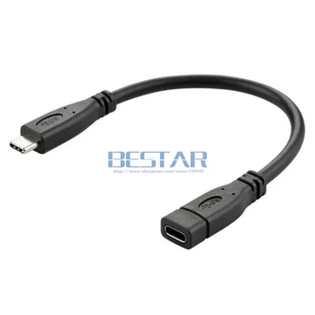 20cm 50cm 100cm 0,2 m 0,5 m 1m USB3.1 USB-C USB 3.1 c tipo Išplėtimo Kabelio Tipas-C, Vyrų ir Moterų CM-CF duomenų kabelis Black & White