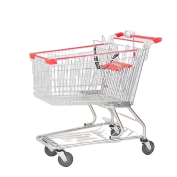 240 Litrų Amerikos tipo sunkiųjų prekybos centrų ranka stumti pirkinių vežimėlio krepšelį parduotuvės