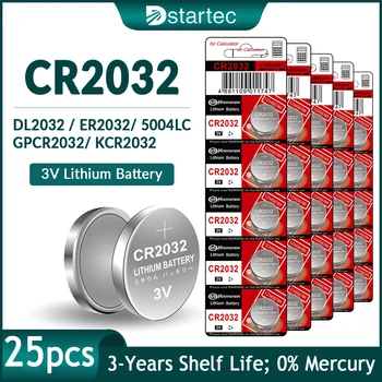 25PCS Koonenda CR2032 3V Ličio Baterija DL2032 CR 2032 Mygtuką Baterija Žiūrėti Žaislas Nuotolinio Valdymo Skaičiuoklė Valdymo Moneta Ląstelių