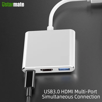 3 1. C Tipo HDMI-1080P, suderinamas su USB, C Konverteris Centru, iPad, Huawei Usb C 3.1 Planšetinį KOMPIUTERĮ 