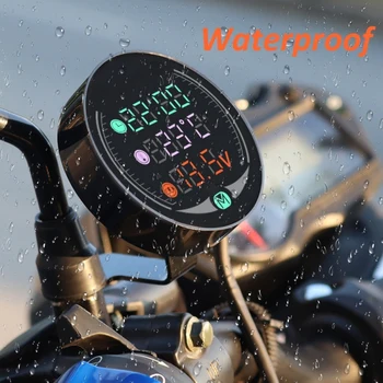 3 In 1 Universalus Motociklas KETURRATIS, Elektroninis Laikrodis, Termometras, Dulkėms Voltmeter IP67 atsparus Vandeniui 9-24V Skaitmeninis LED Panel