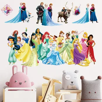 3D animaciją princesės pilis tapetai, vaikų kambarys mergaitė gimtadienio dovana miegamojo sienos apdaila filmo plakatas durų decal
