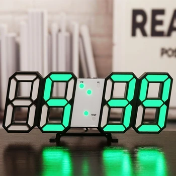 3D LED Skaitmeninis Laikrodis, Naktinis Režimas, Reguliuojamas Office Žėrintis Elektroninių Stalo Laikrodis Sieninis Laikrodis Dekoro Namai, Kambario Sienų Apdaila