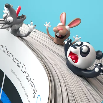 3D Stereo Animacinių filmų Žymeklis Gyvūnų Žymos Originalus Cute Kačių PVC Medžiagos, Juokinga Studentas Mokykla Kanceliarinės prekės Vaikams Dovanų Žymą