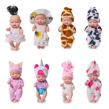 4 Colių Lėlės Mini Reborn-Baby Miega Lėlės Maža Palmių-Lėlės su Drabužiais Mažų Kūdikių Lėlės Žaislas Dovana Vaikas