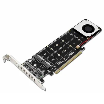 4Disk NVME Raid PCI-E4.0X16 SSD Padalinta Kortelę 2230/2242/2260/2280mm Galingas Heatsink Plėtimosi Kortelės Išplėtimo Kortelės Adapteris