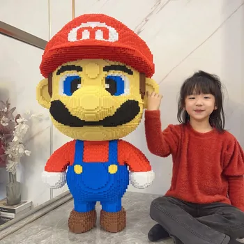 50cm Super Marios Bros Didelis Blokai Karikatūros Lėlės Modelio Grafika Žaislai Anime Švietimo Žaidimas, Papuošalai Vaikams 