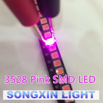50pcs SMD Rožinė Led Diodų 1210 Super Šviesus 3528 rožinė SMD šviesos diodų LED Lustas