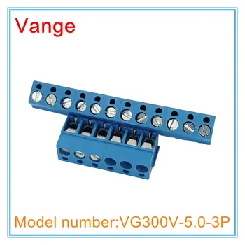 5vnt/daug varžtas gnybtų bloko VG300V(R)-5.0-3P PBT plastiko korpusas ir vario adata PCB