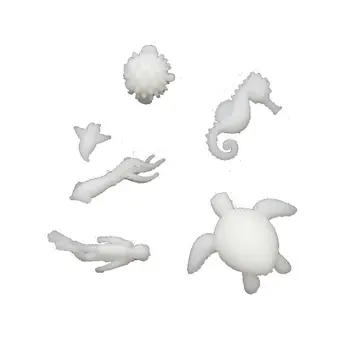 6Pcs Silikono Mini Jūrų Organizmo Modeliavimas Vėžlys Kalmarai Dervos Pelėsių Užpildų Beach Temą Papuošalai Įdarai Papuošalai Priėmimo