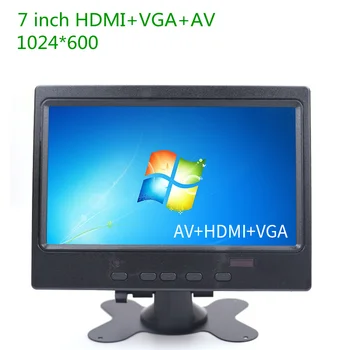 7 colių HD TFT LCD Ekranas HDMI Sąsaja HDMI+VGA+AV 1024*600 1024x600 dėl Bananų Aviečių PI Be Touch