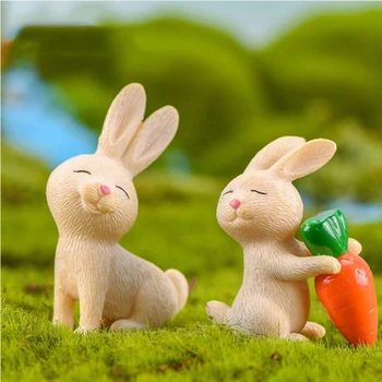 7pcs Miniatiūriniai Easter Bunny Papuošalai Mini Gyvūnų Statulos, Papuošalai, Namų Sodo Vejos Apdailos Prekių 40JE