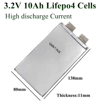 8pcs/daug Originalių lifepo4 10000mah baterija ląstelių 10ah 3.2 V baterija 3.2 v 30A ilgai skirtukai antgaliai baterijos 24v 12v 50A didelės galios
