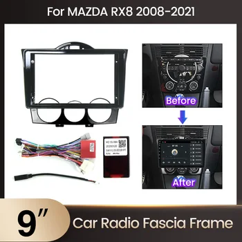 9inch 2Din Automobilių DVD Rėmas Mazda RX8 2003-2008 Garso Montavimo Adapteris Brūkšnys Apdaila Facia Dvigubo Skydelis, Radijo Grotuvas