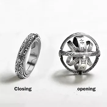 Astronomijos Kamuolys Žiedas, Retro Stiliaus Rutulio Formos Apversti, Paversti Kosminės Žiedas Pora Kūrybos Žiedas Tinka Moterims, Vyrams