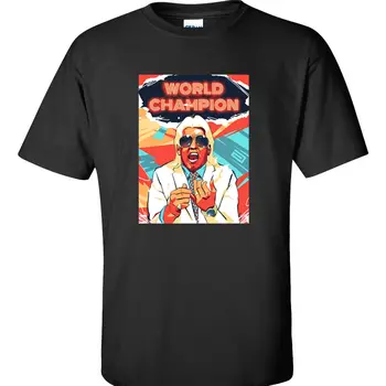 Atspausdintas T-shirt Vyrai Mada O-Kaklo Viršūnes Tee Marškinėliai Ric Flair Pobūdžio Berniukas Senosios Mokyklos Imtynių marškinėliai dizaino svetainės marškinėliai