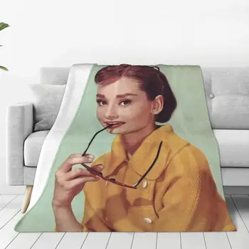 Audrey Hepburn Fuzzy Antklodė 3D Spausdinimo Grožio Mergina, Filmo Naujovė Mesti Antklodę Namų Hotel Sofa 150*125cm Lovatiesė