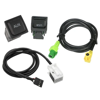 Automobilinis USB AUX Jungiklio Kabelis USB Audio Adapter RCD510 RNS315 Už - Passat B6 B7 Golf 5 MK5 Golf 6 MK6 Jetta 5 MK5 CC