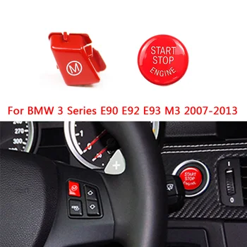 Automobilio Vairas M Modelio BMW 3 Serijos E90 E92 E93 M3 2007-2013 Automobilių Jungiklis Priedai su START Stop Variklio Mygtuką