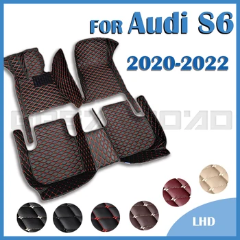Automobilių Kilimėliai Audi S6 2020 2021 2022 Custom Auto Pėdų Pagalvėlės Automobilių Kilimų Padengti Interjero Priedai