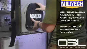 Bandymų Vaizdo įrašą--Militech NIJ III Lygio+ NIJ 0101.07 RF1 Multi-Kreivė, Grynas PE Lėkštės M80 (7.62 mm x 51mm Nato) Balistinių Bandymų Vaizdo įrašą