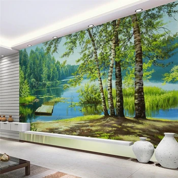 beibehang foto freskomis fono sienos popieriaus miegamasis papel de parede Aliejaus tapybai medis miškų kraštovaizdžio tapetai, sienų ir 3 d