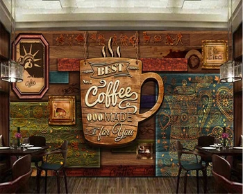 beibehang papel de parede tapetai Super didelės raiškos ranka-dažytos, pažangių retro kavinė, fono sienų apdaila