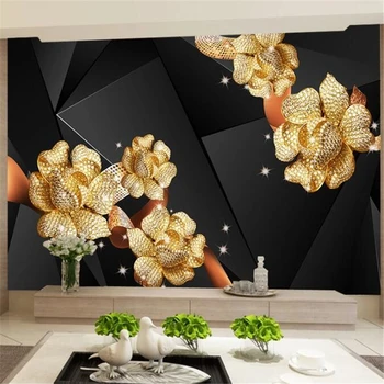 Beibehang Užsakymą tapetai 3d freskos juoda aukštos kokybės deimantų rose papuošalai gėlių papuošalai tėtis peint TV foną, sienos popieriaus