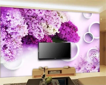 Beibehang Užsakymą tapetai, 3D stereo foto freskos ratas gražus svajinga elegantiškas wisteria gėlių TV foną, sienos popieriaus freskomis