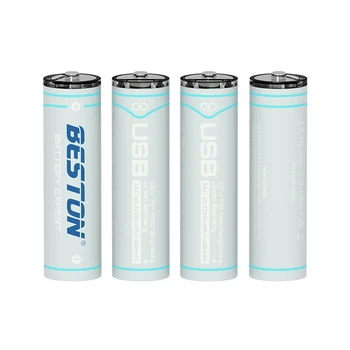 Beston Baterija USB 1,5 V No. 5 daugkartinio Įkrovimo Baterija 4pcs Daug 2200mWh Smart Lustai Su C Tipo Įkrovimo Kabelis Nemokamas Pristatymas