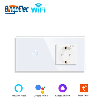 Bingoelec WIFI Šviesos Jungiklis 1/2/3Gang1/2/3way Smart Wifi Lizdą Ir Jungiklį Dirbti 