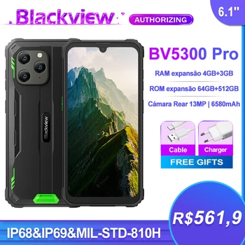 Blackview BV5300 Pro Tvirtas Mobilusis Telefonas IP68 Vandeniui 3 Kortelių Lizdai 6580mAh Imti 4GB 64GB 13MP Atvirkštinio Apmokestinimo mobilusis telefonas