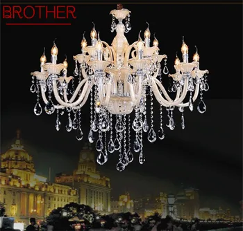 BROLIS Europos stiliaus Šviestuvo Lempos, LED Žvakė Kristalų Pakabukas Žiburiai Prabangūs Dekoratyviniai Šviestuvai, Namų Hotel Salė