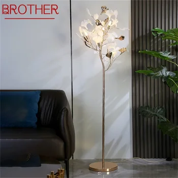 BROLIS Šiaurės Kūrybos Grindų Lempos Ginkgo Gėlės Formos Šviesos Modernios LED Dekoratyvinis Namų Gyvenamasis Kambarys