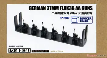 BUNKERIO SP35003 1/350 vokietijos 37mm Flak36 AA Ginklai (Plastikiniai modelis)